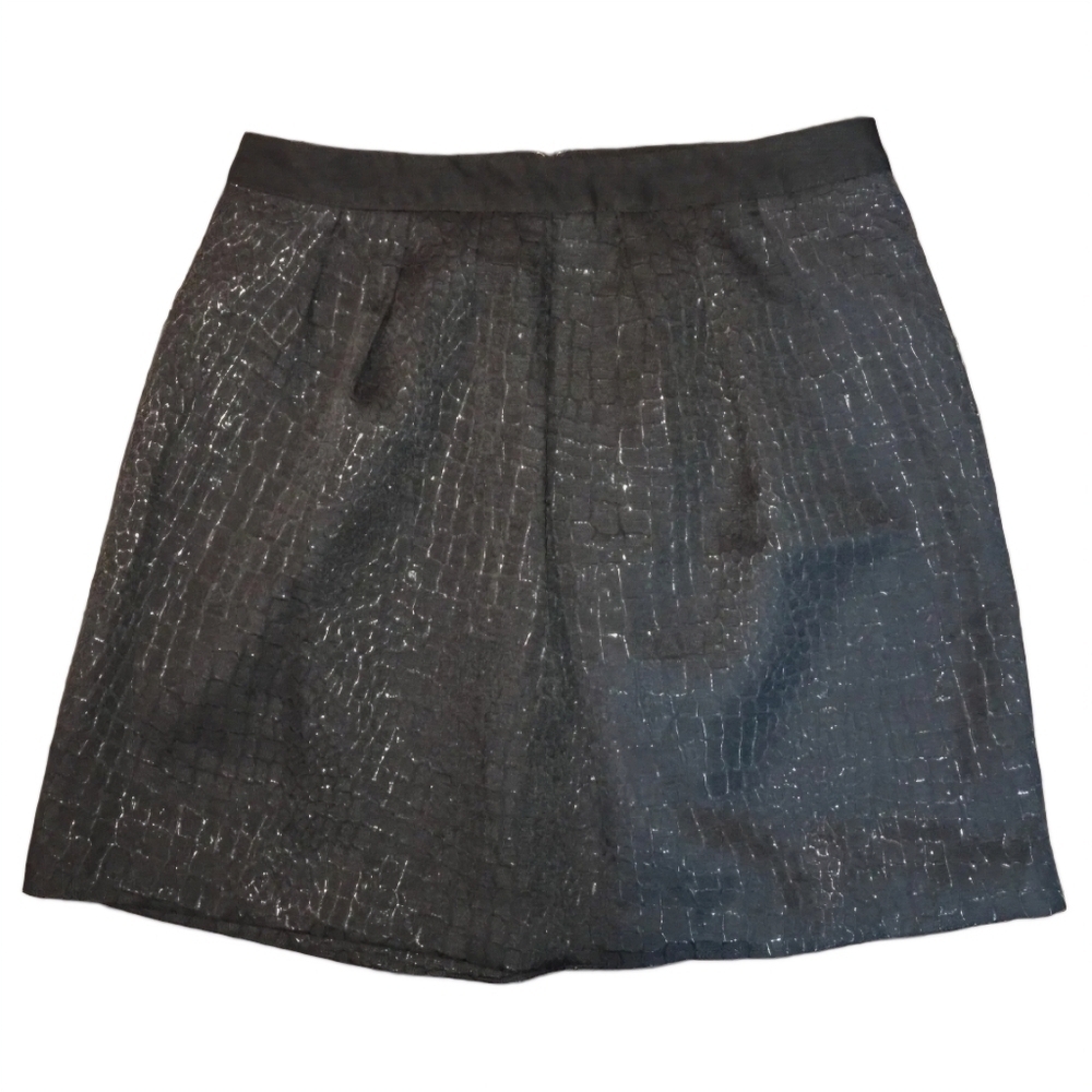Mossimo Women's XS Black Skirt‎ Metallic Animal Print Fully Lined